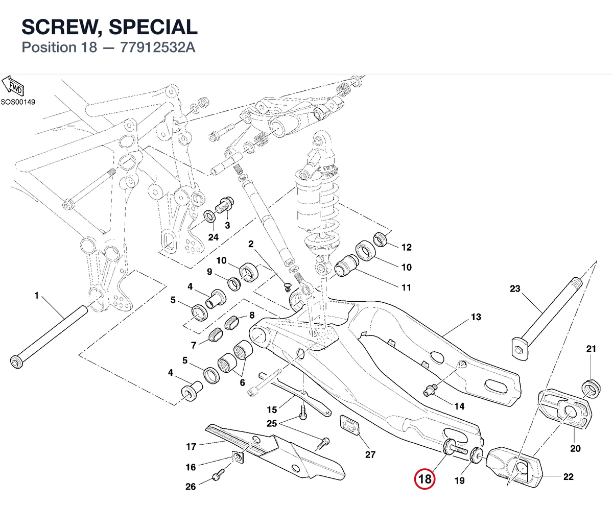 SCREW, SPECIAL 77912532A diagram position