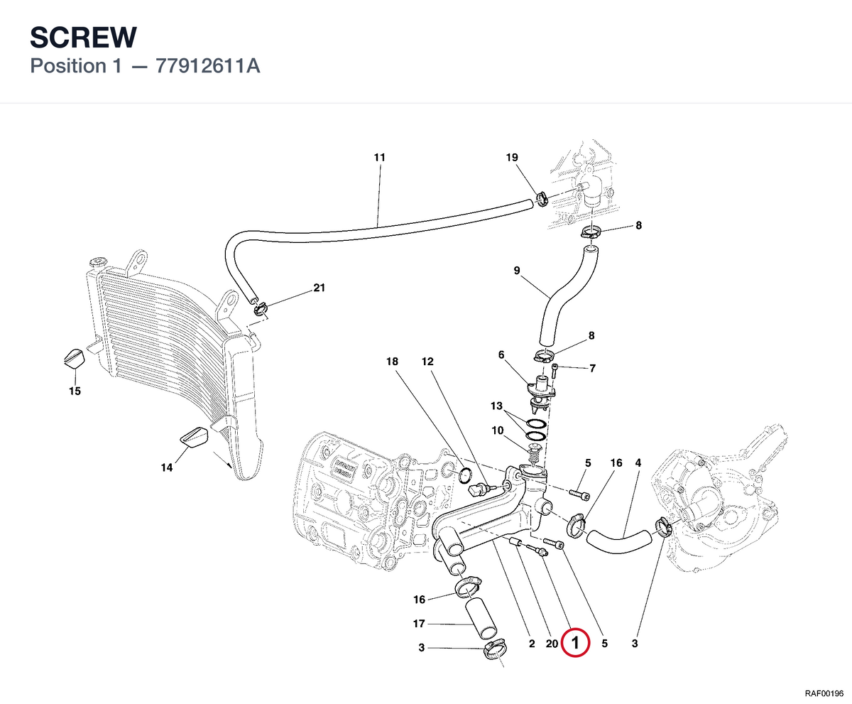 SCREW 77912611A diagram position