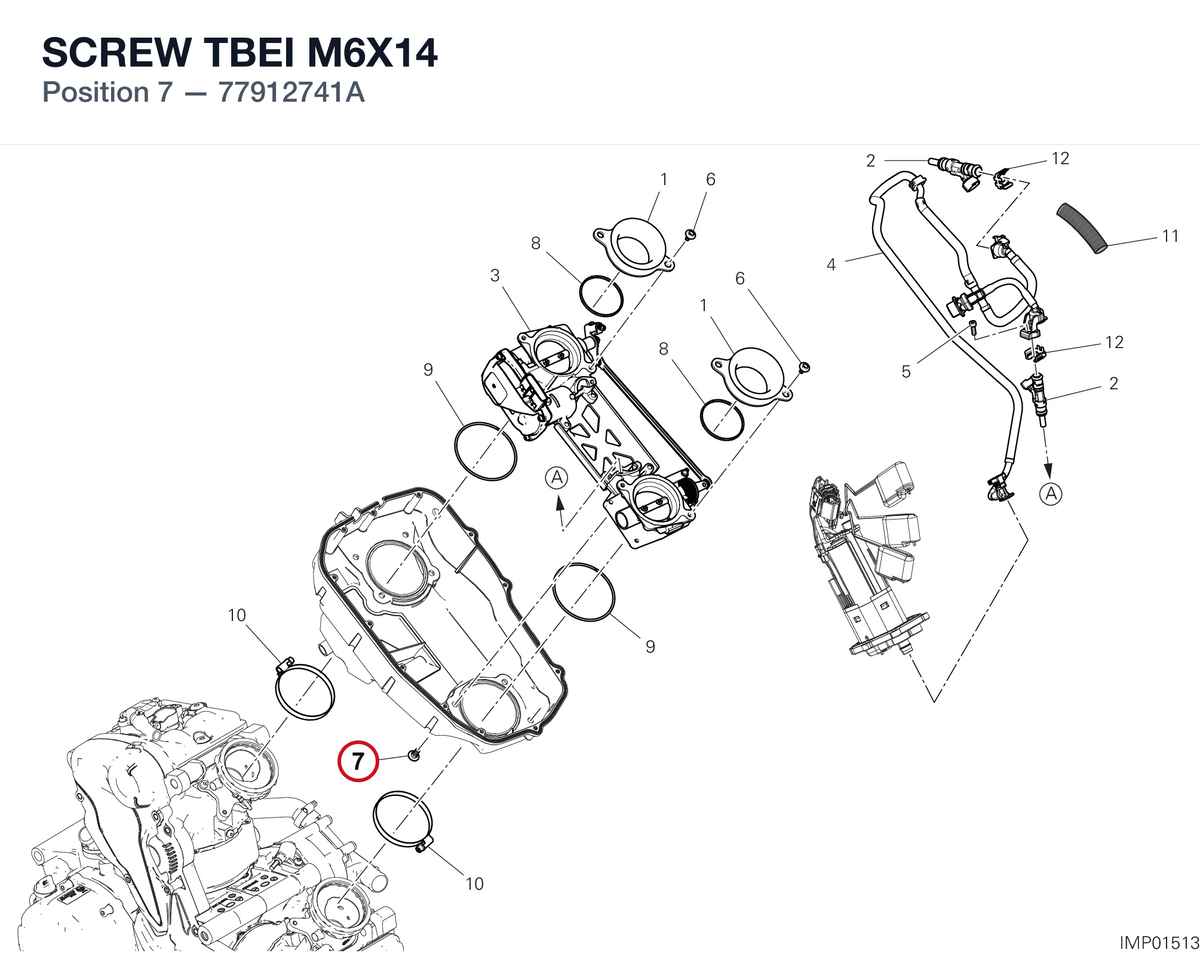 SCREW TBEI M6X14 77912741A diagram position