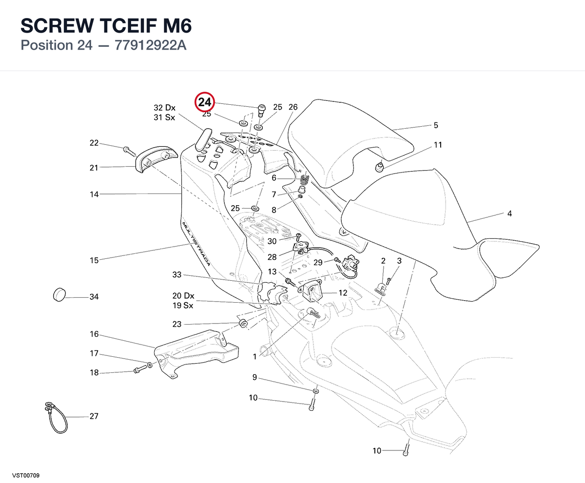 SCREW TCEIF M6 77912922A diagram position