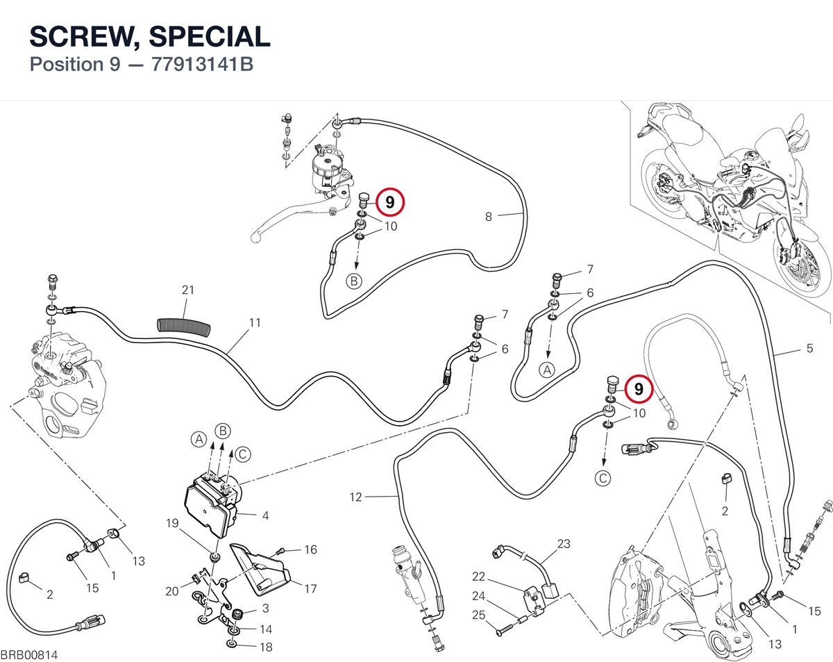 SCREW, SPECIAL 77913141B diagram position