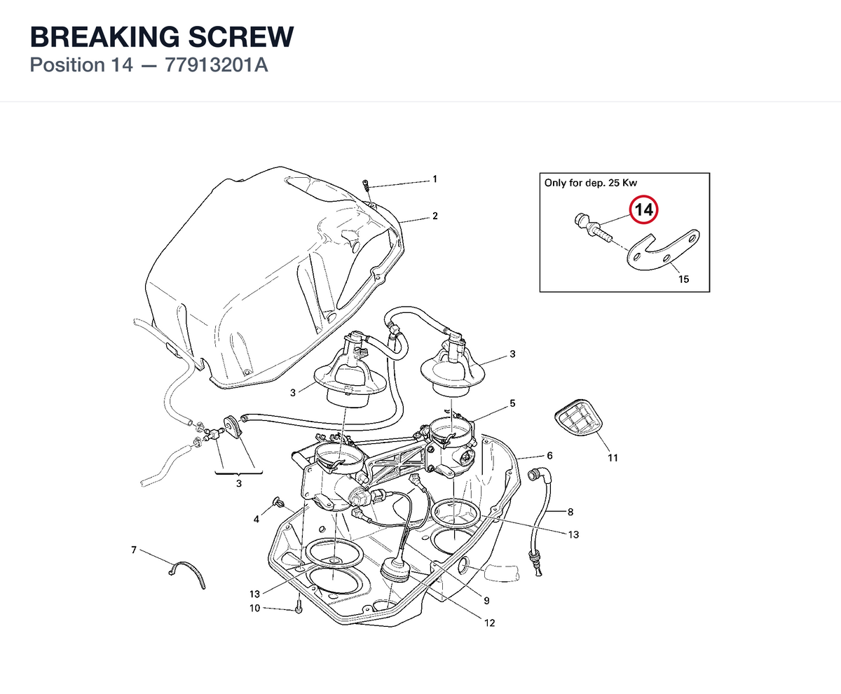 BREAKING SCREW 77913201A diagram position