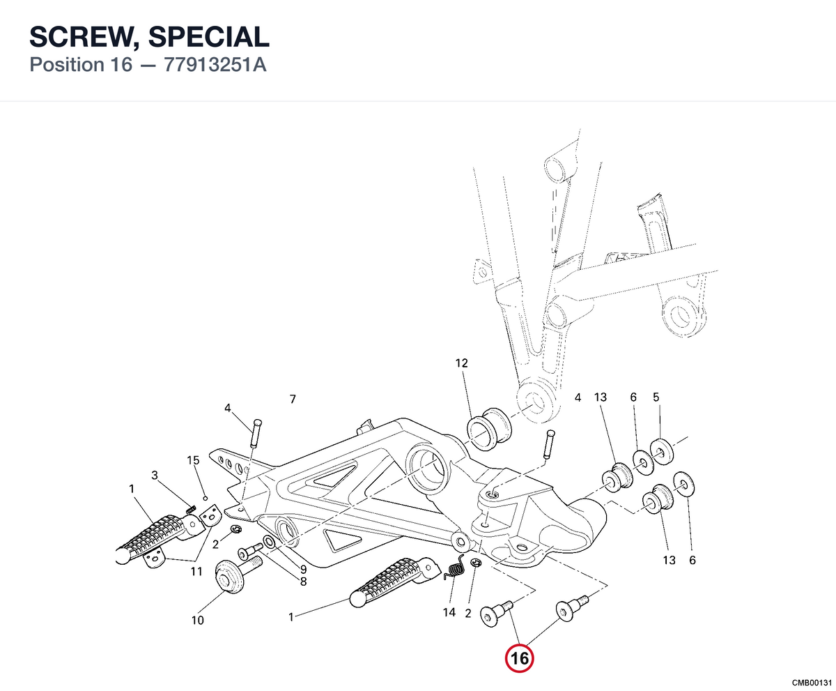 SCREW, SPECIAL 77913251A diagram position