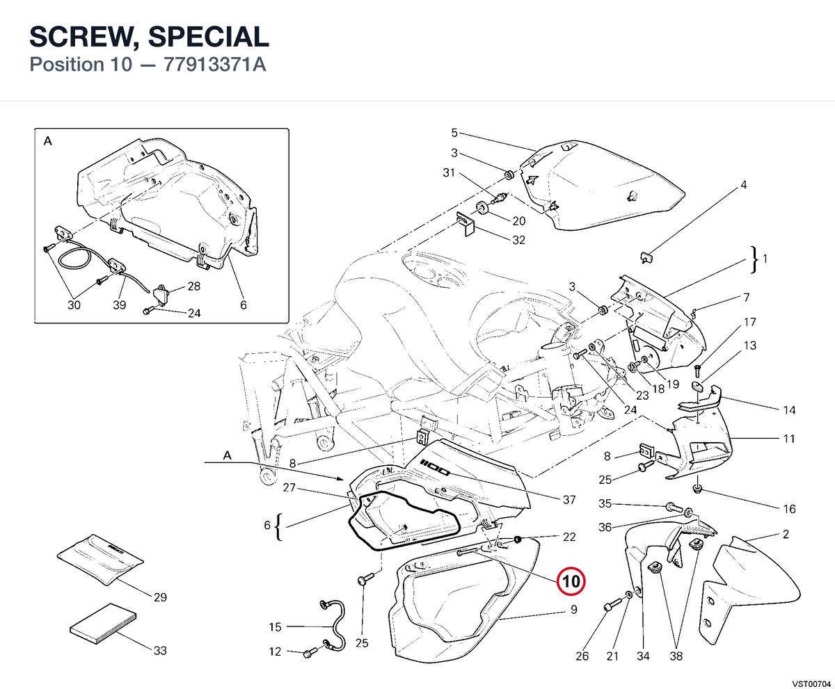 SCREW, SPECIAL 77913371A diagram position