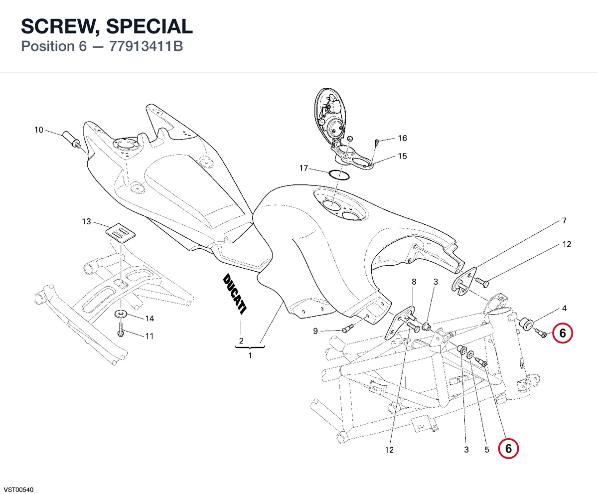 SCREW, SPECIAL 77913411B diagram position