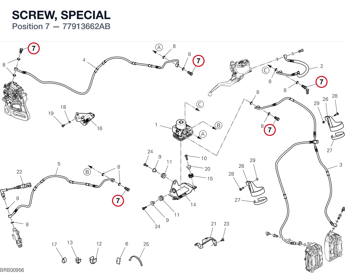 SCREW, SPECIAL 77913662AB diagram position