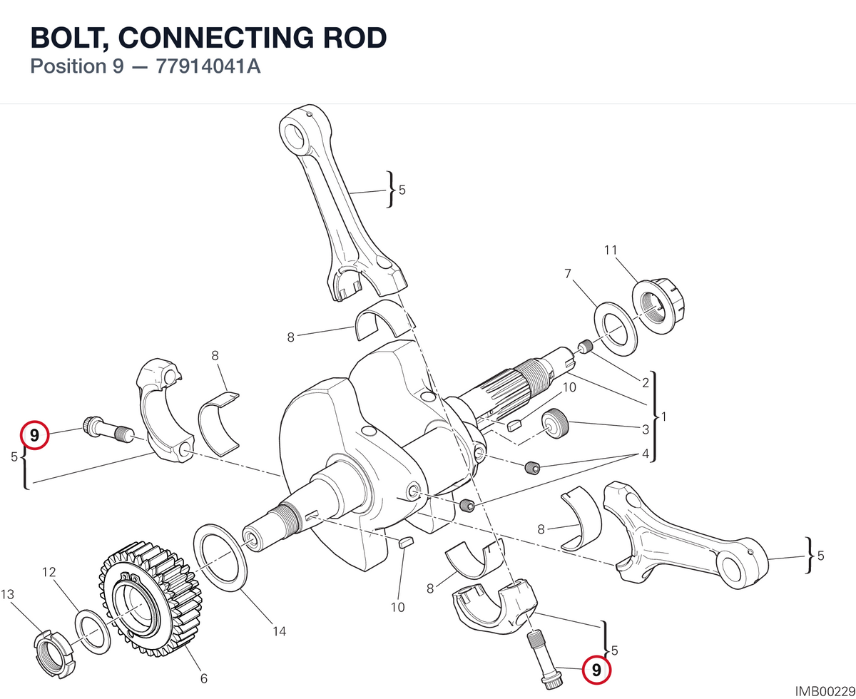 BOLT, CONNECTING ROD 77914041A diagram position