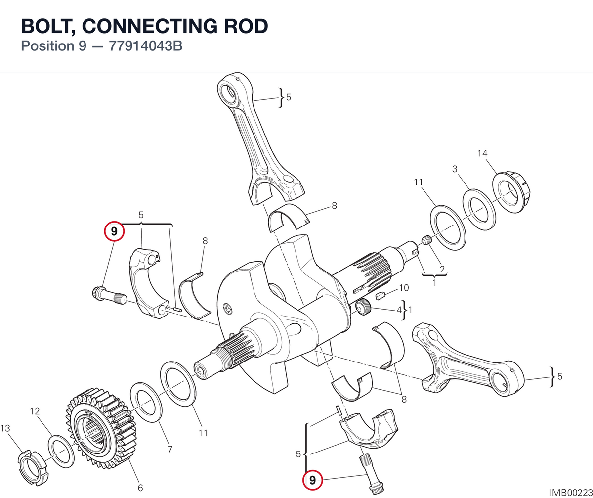 BOLT, CONNECTING ROD 77914043B diagram position