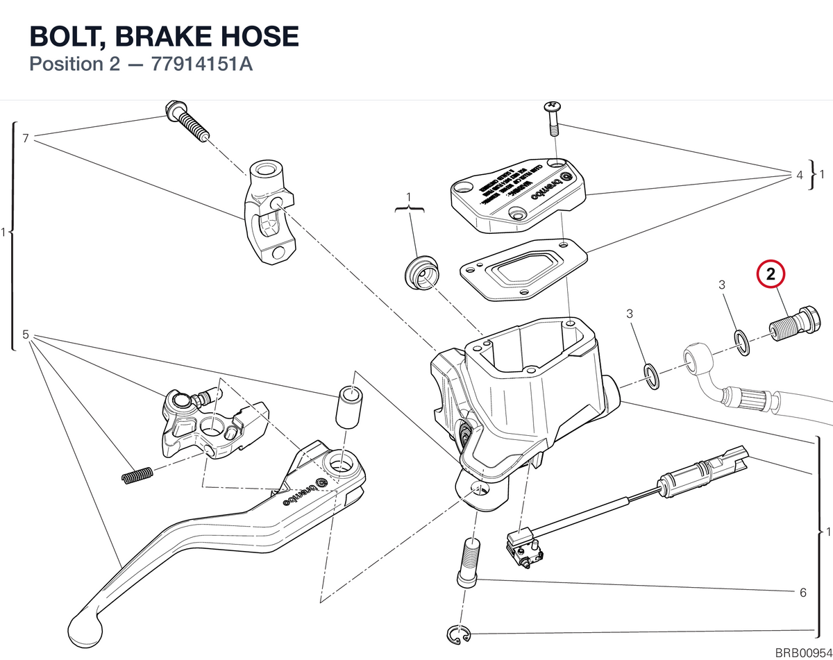 BOLT, BRAKE HOSE 77914151A diagram position