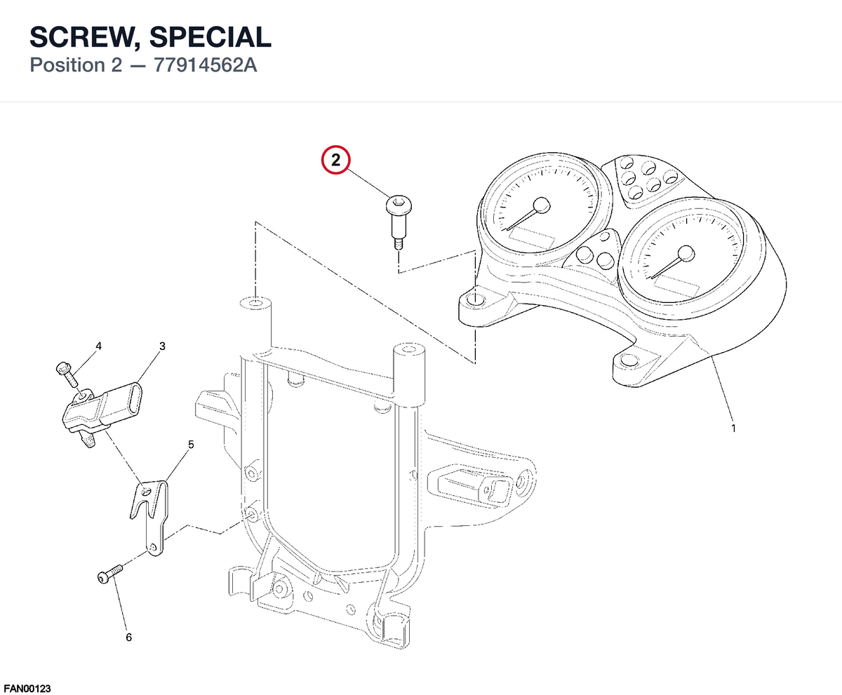 SCREW, SPECIAL 77914562A diagram position