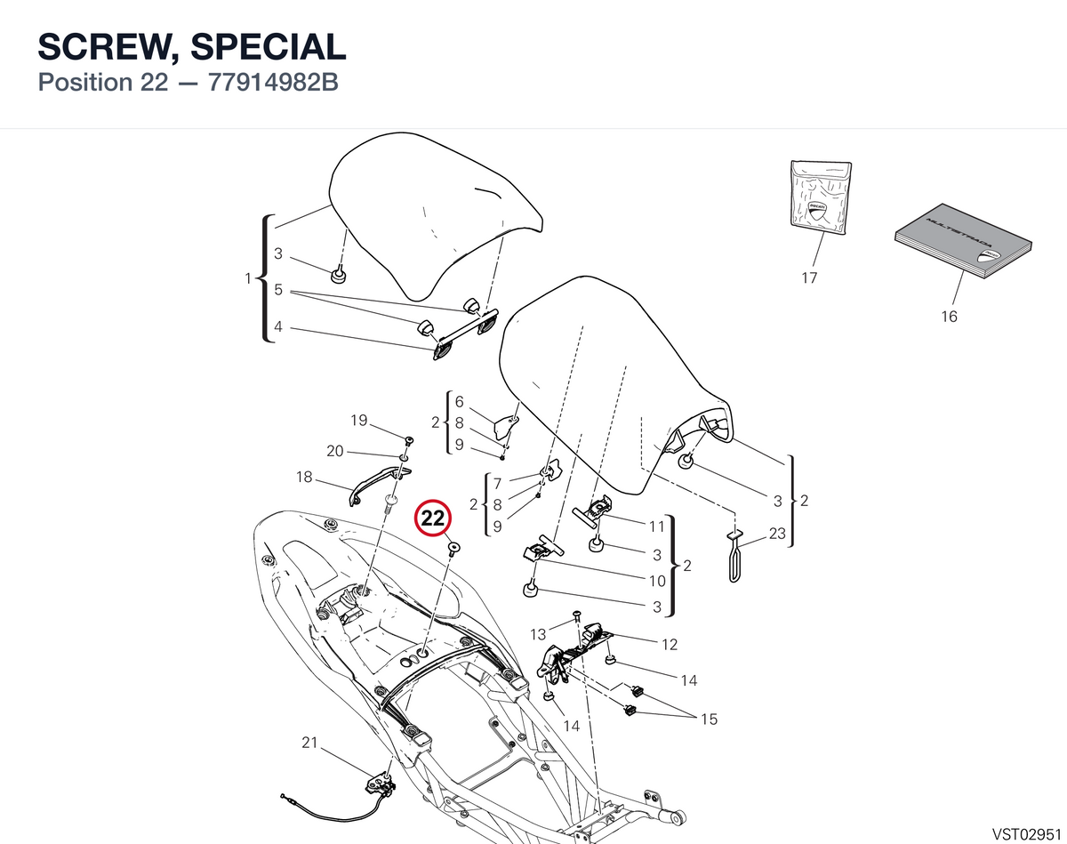 SCREW, SPECIAL 77914982B diagram position