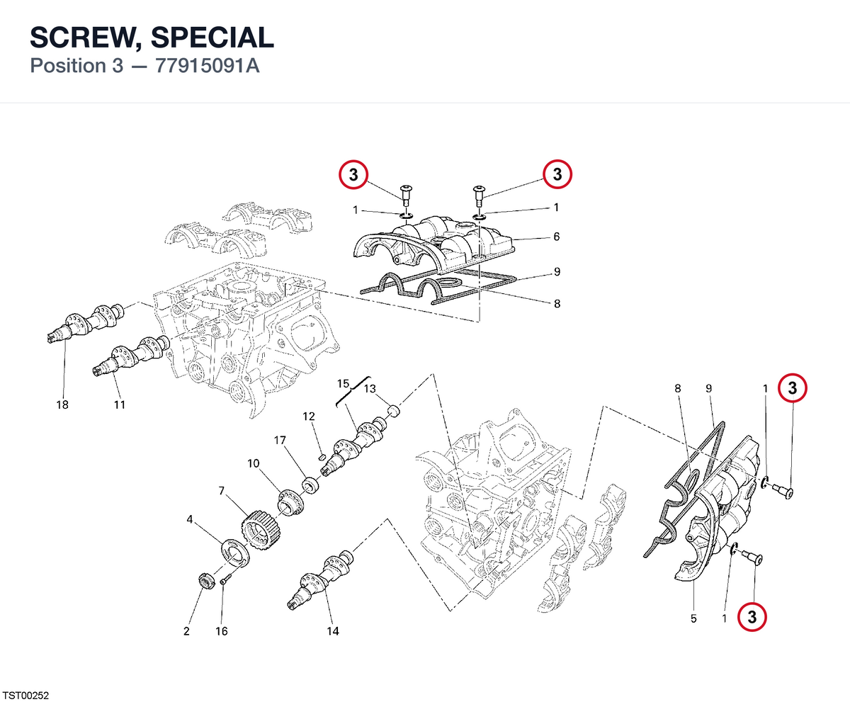 SCREW, SPECIAL 77915091A diagram position