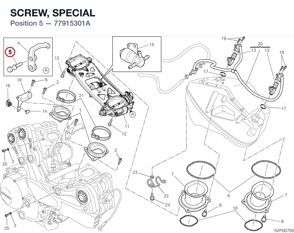 SCREW, SPECIAL 77915301A diagram position
