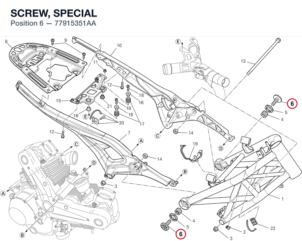 SCREW, SPECIAL 77915351AA diagram position