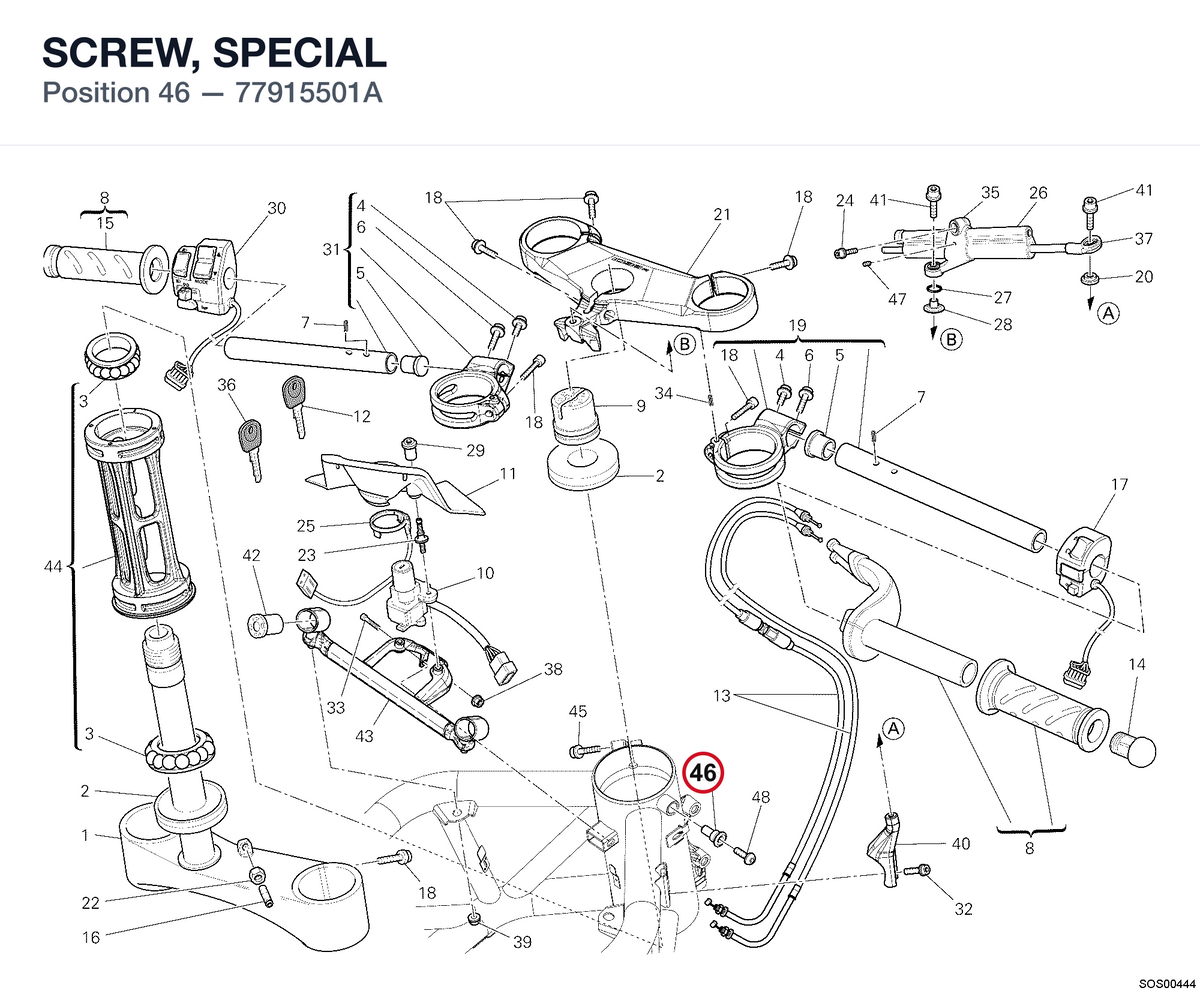 SCREW, SPECIAL 77915501A diagram position