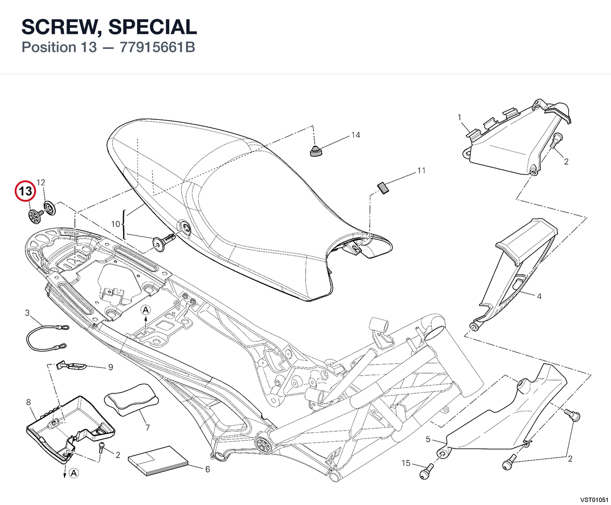 SCREW, SPECIAL 77915661B diagram position