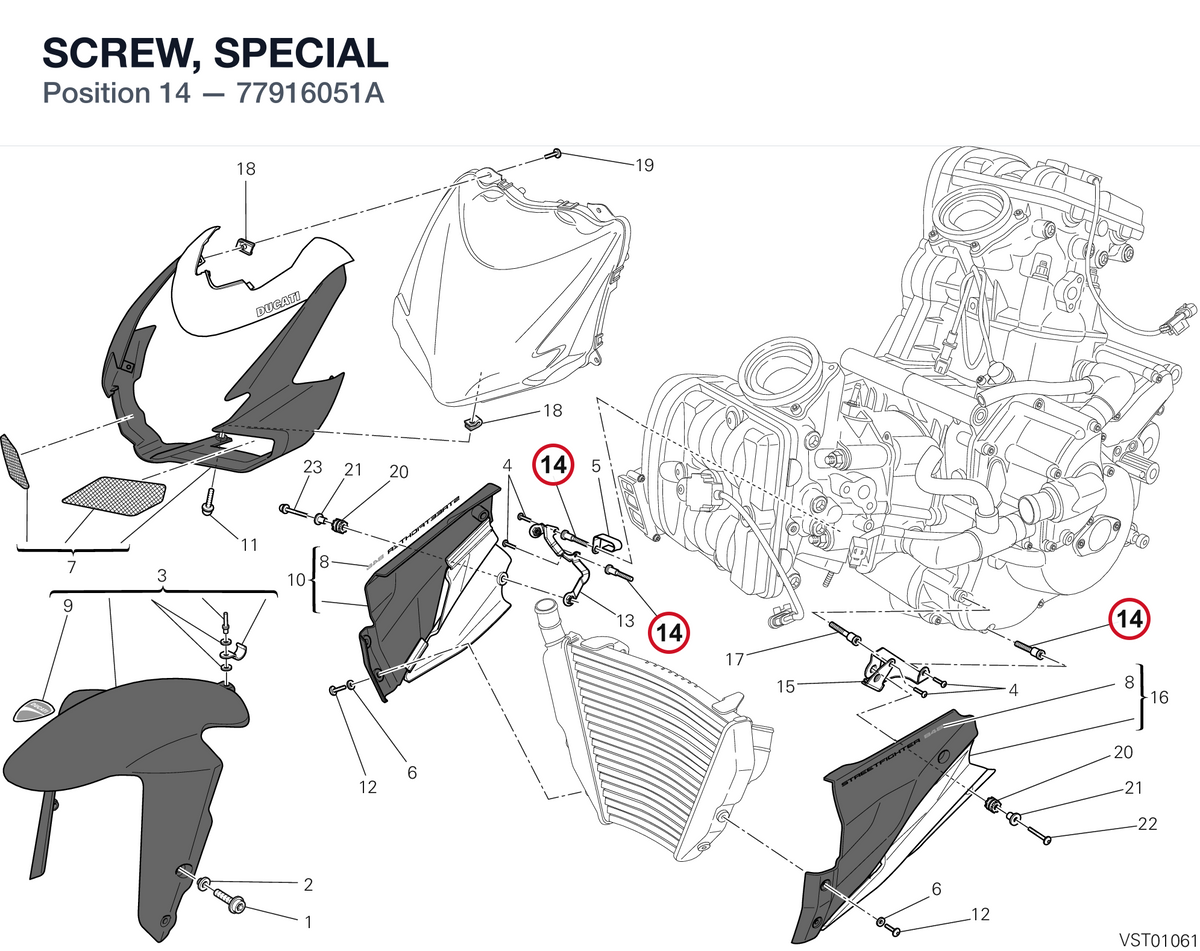 SCREW, SPECIAL 77916051A diagram position