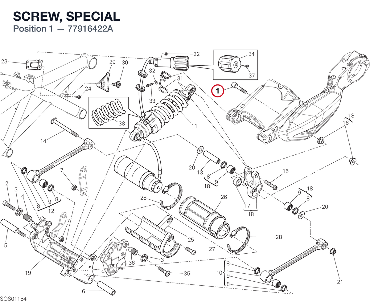 SCREW, SPECIAL 77916422A diagram position