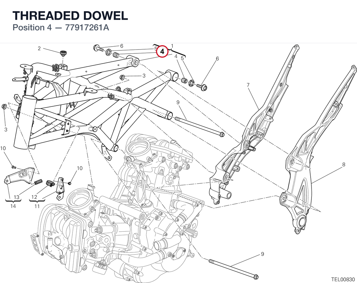 THREADED DOWEL 77917261A diagram position