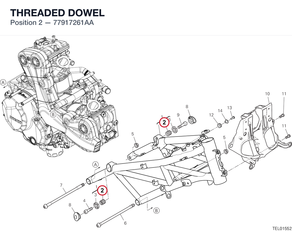THREADED DOWEL 77917261AA diagram position