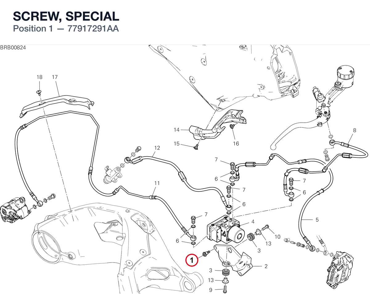 SCREW, SPECIAL 77917291AA diagram position