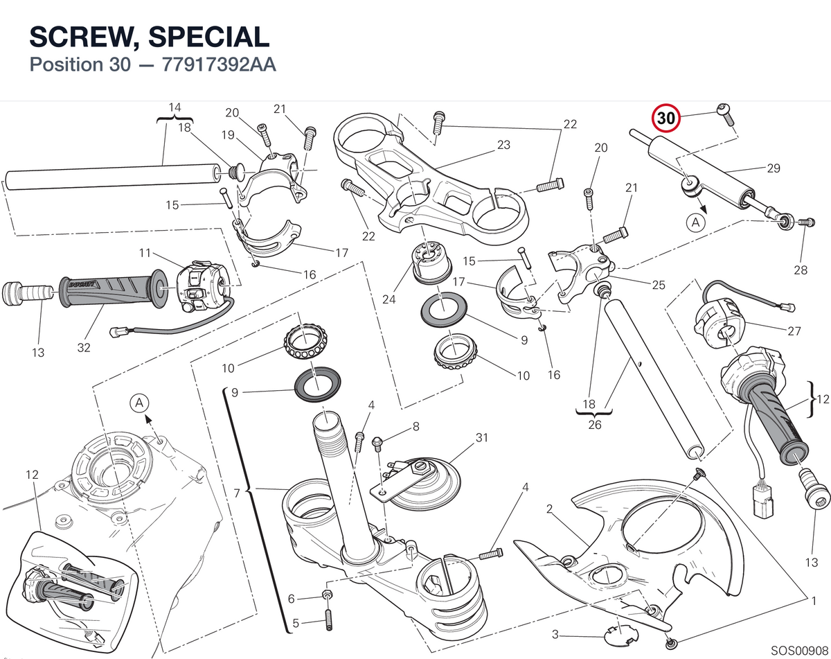 SCREW, SPECIAL 77917392AA diagram position