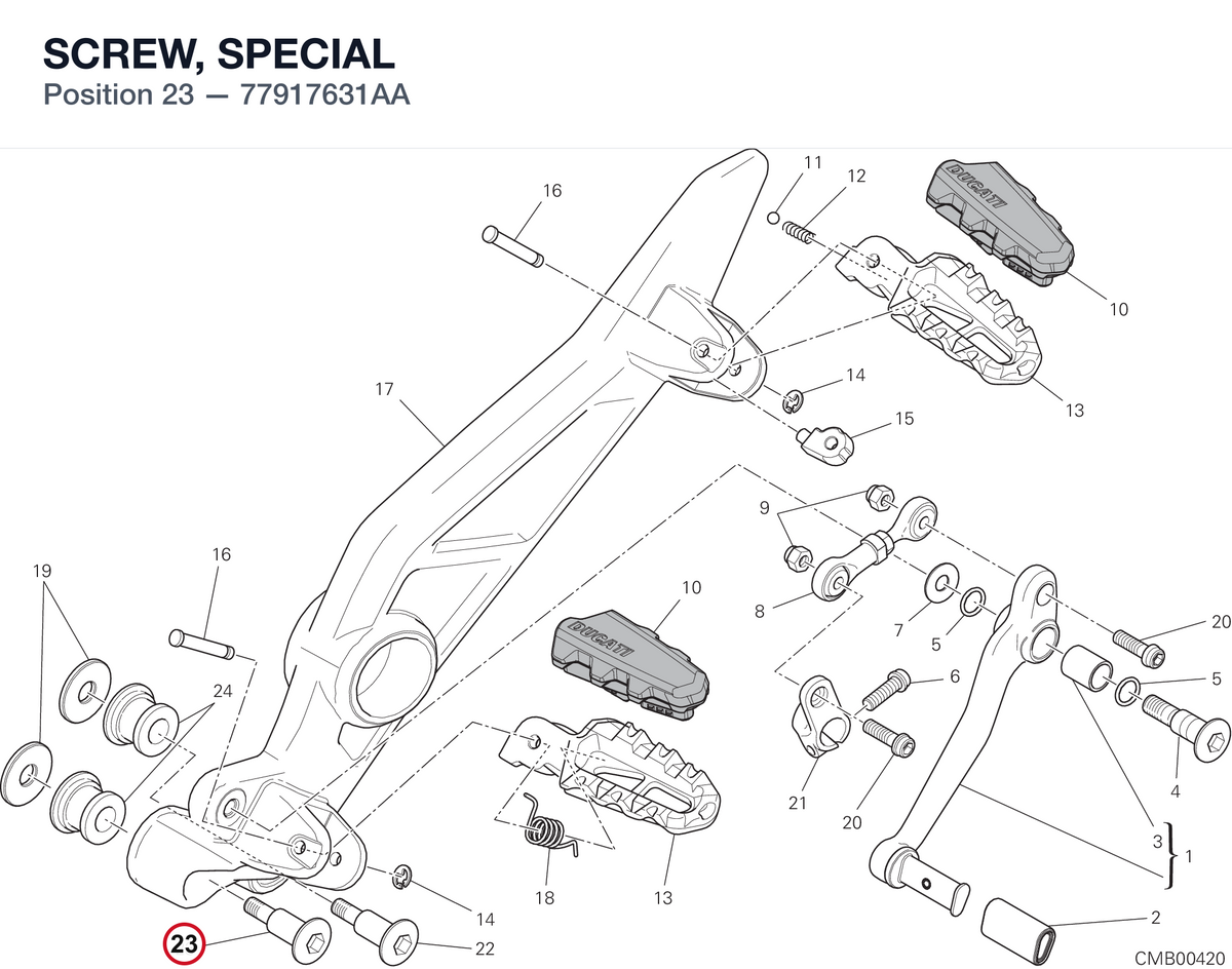 SCREW, SPECIAL 77917631AA diagram position