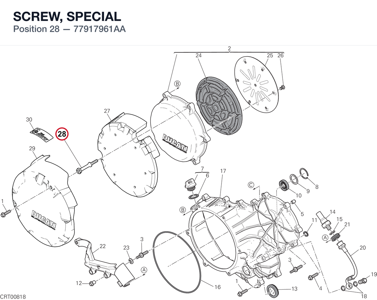 SCREW, SPECIAL 77917961AA diagram position