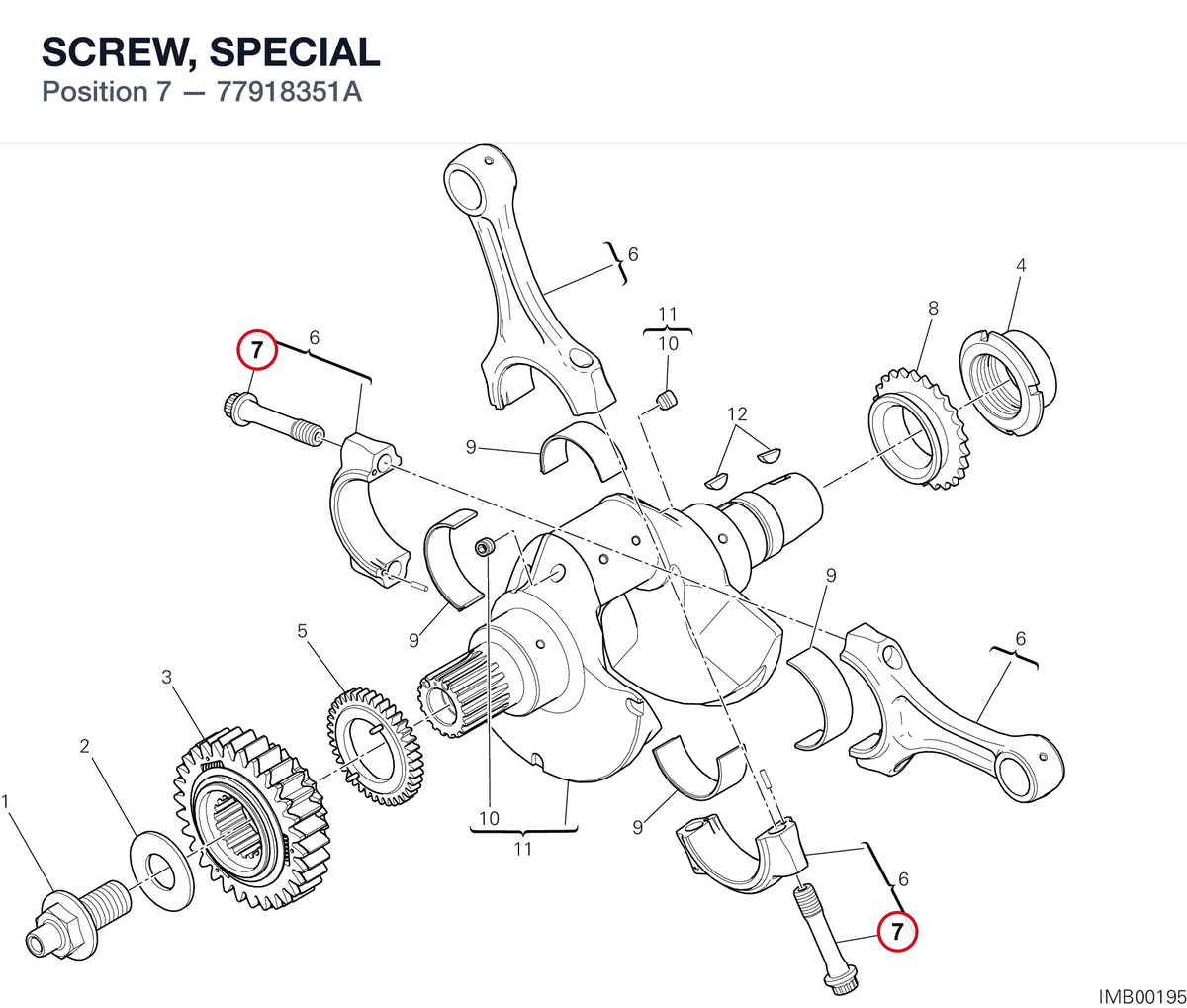 SCREW, SPECIAL 77918351A diagram position