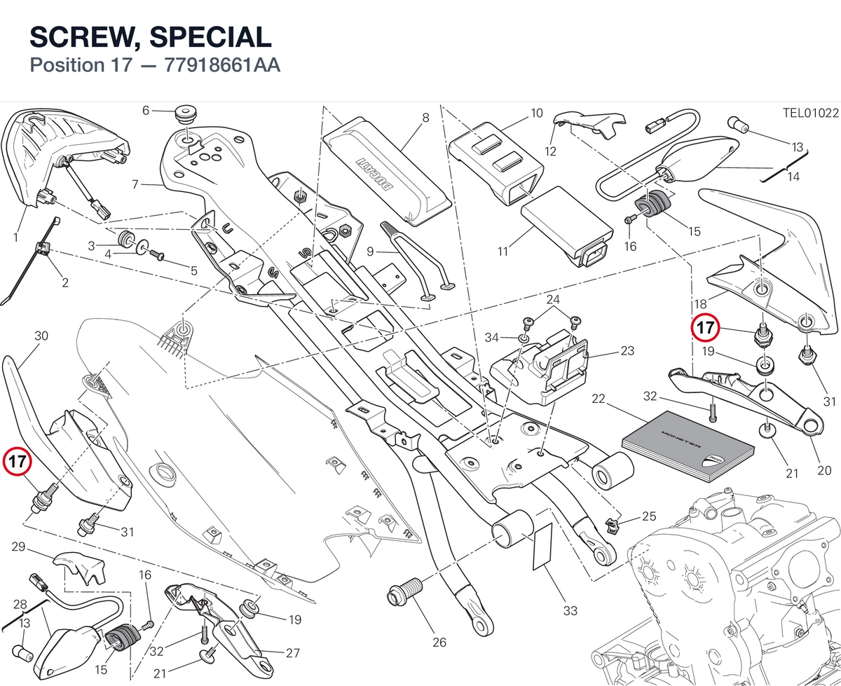SCREW, SPECIAL 77918661AA diagram position