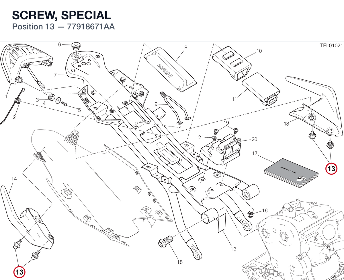 SCREW, SPECIAL 77918671AA diagram position