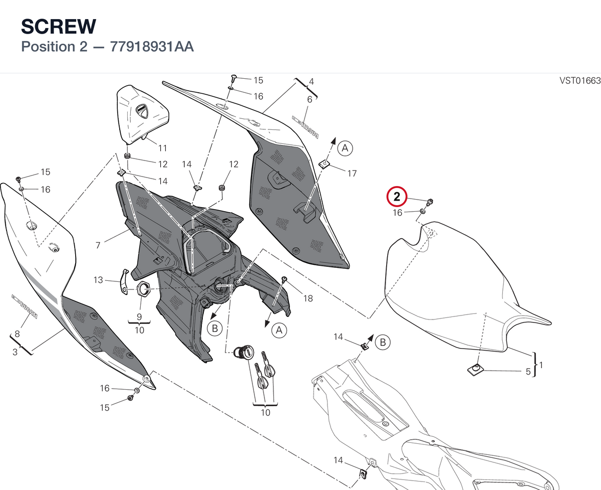 SCREW 77918931AA diagram position