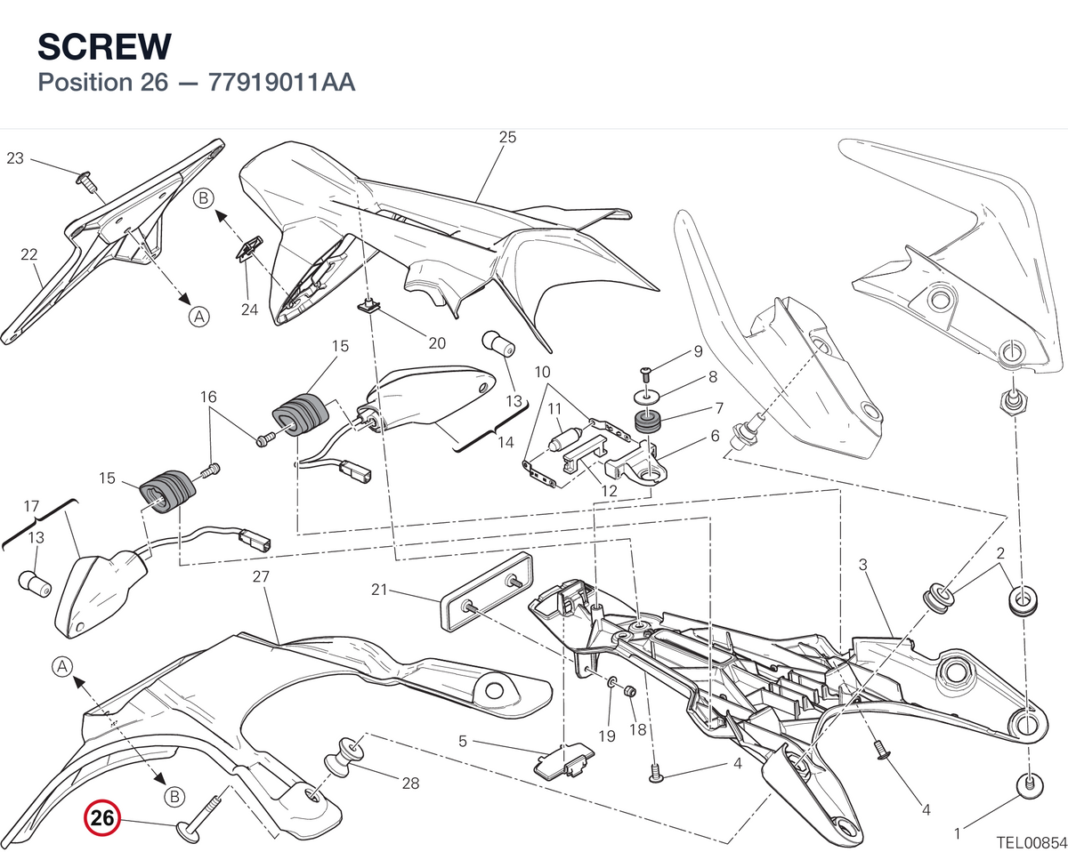 SCREW 77919011AA diagram position