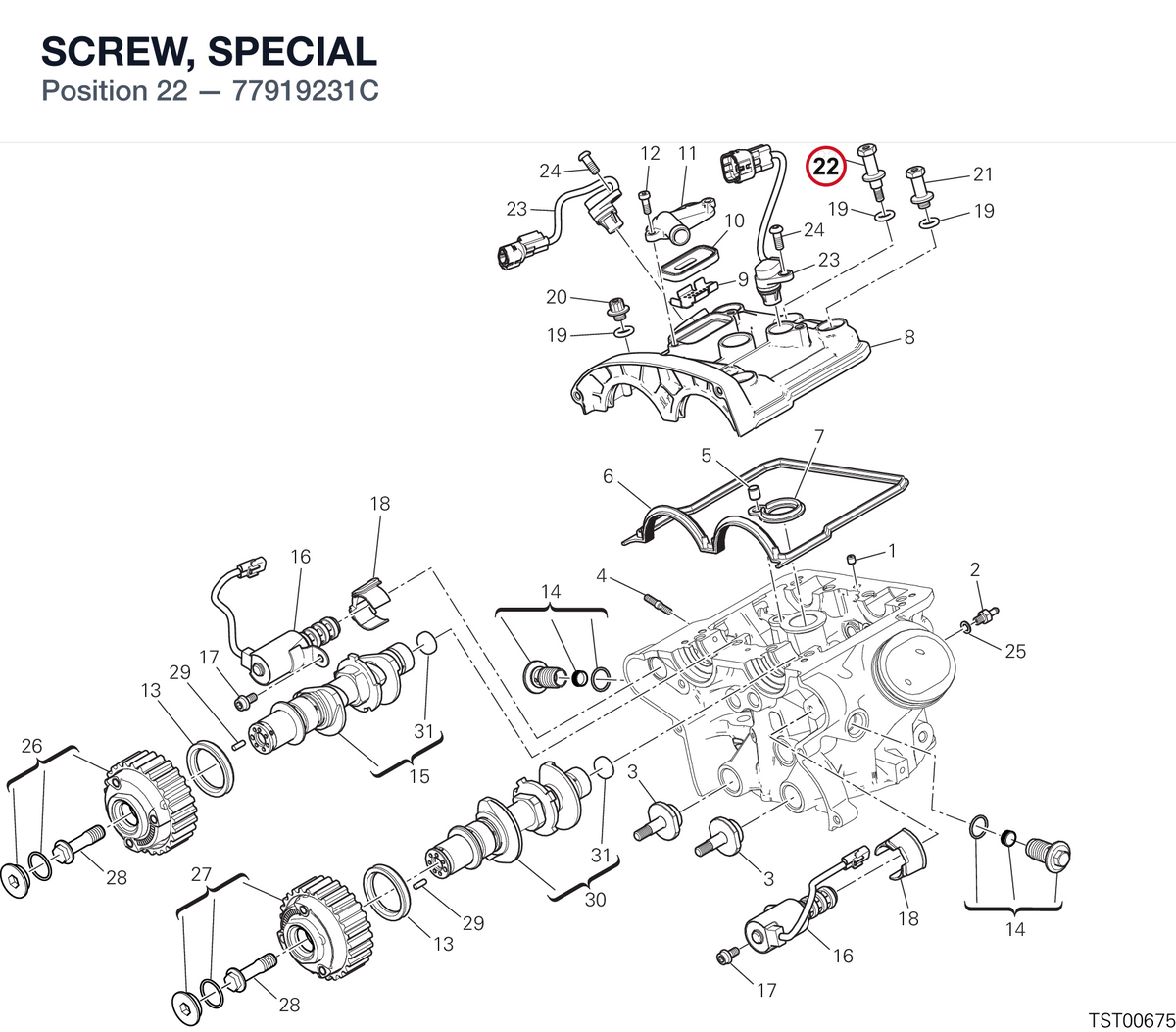 SCREW, SPECIAL 77919231C diagram position