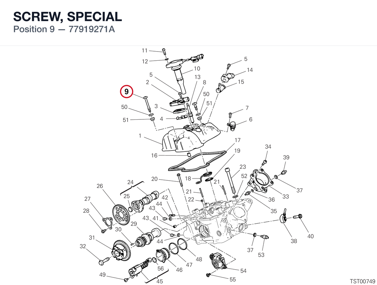 SCREW, SPECIAL 77919271A diagram position