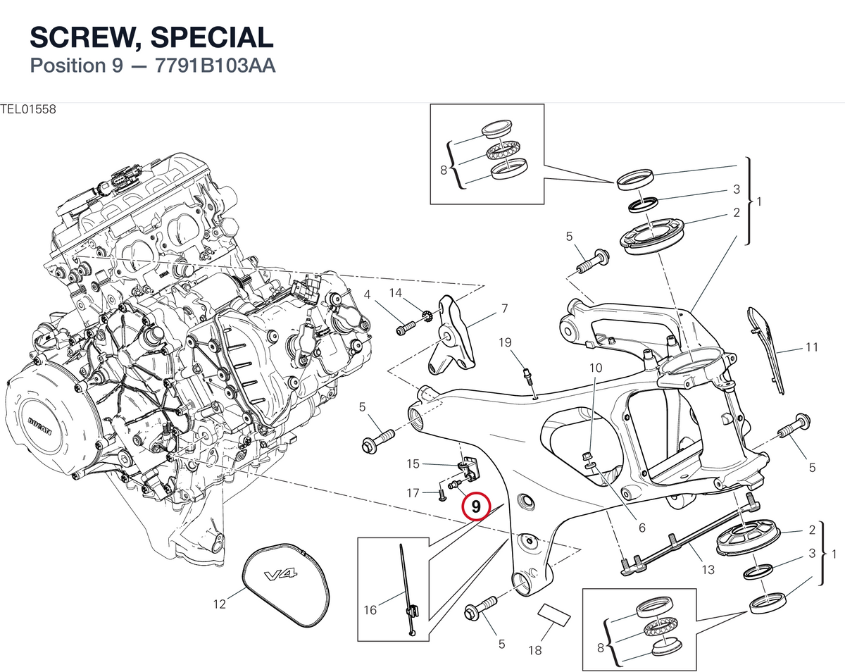 SCREW, SPECIAL 7791B103AA diagram position