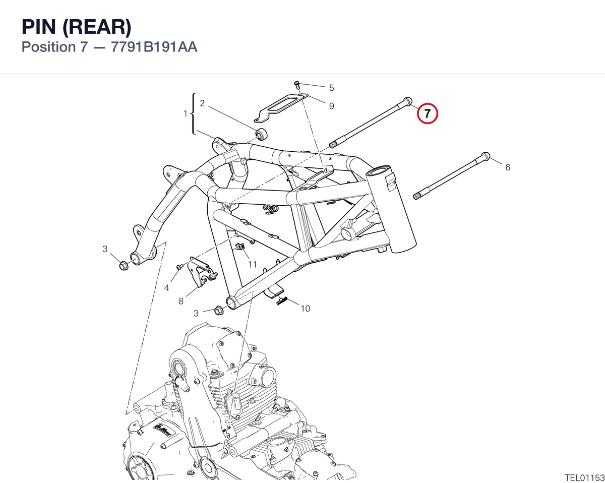 PIN (REAR) 7791B191AA diagram position