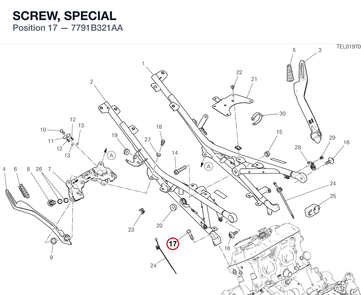 SCREW, SPECIAL 7791B321AA diagram position