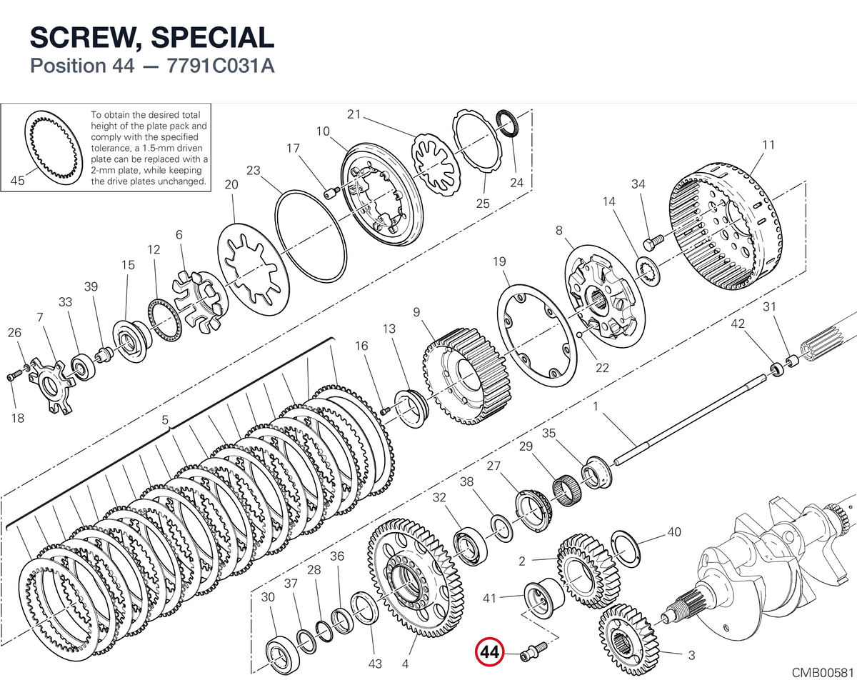 SCREW, SPECIAL 7791C031A diagram position
