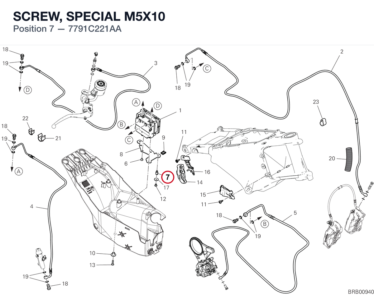SCREW, SPECIAL M5X10 7791C221AA diagram position