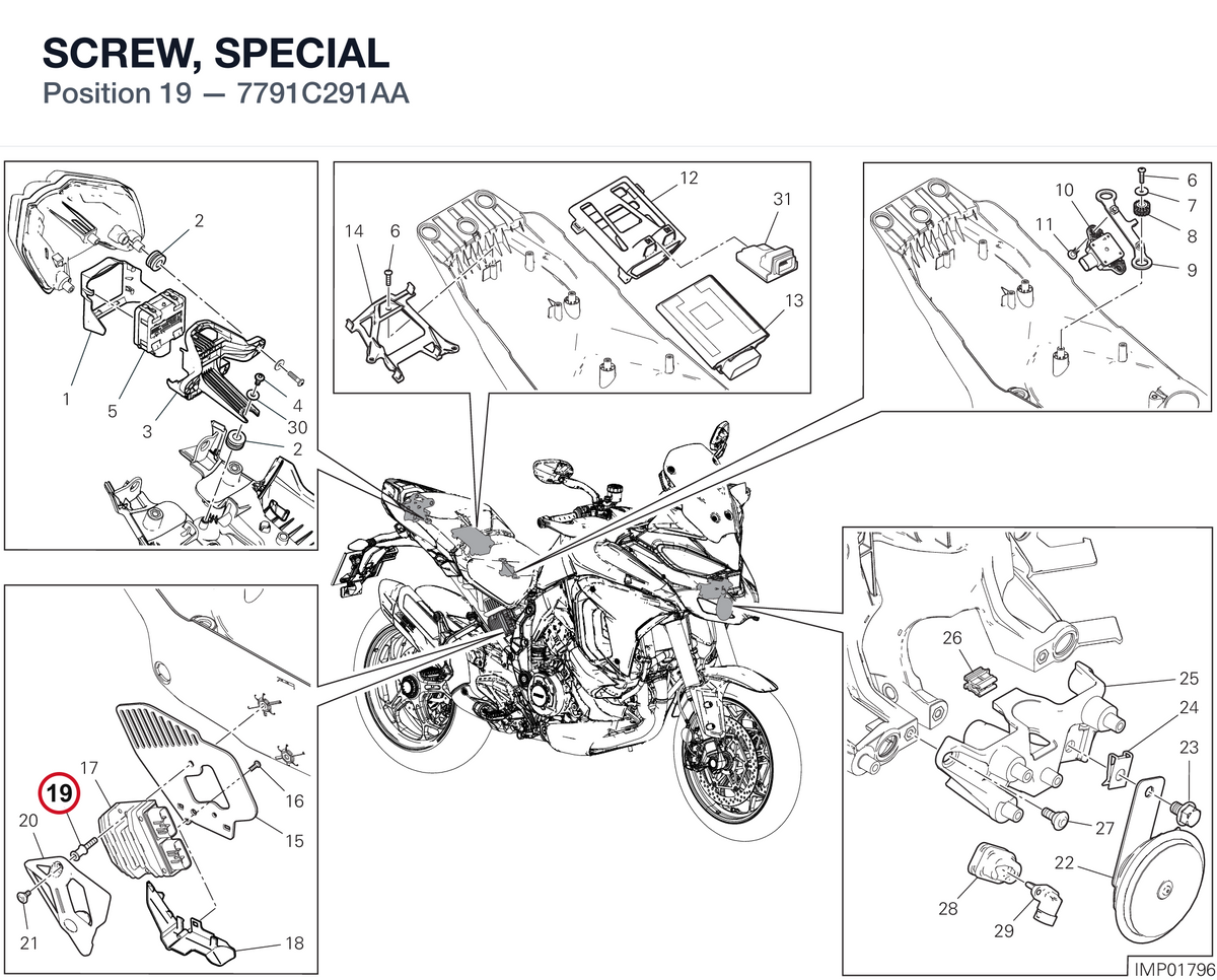 SCREW, SPECIAL 7791C291AA diagram position