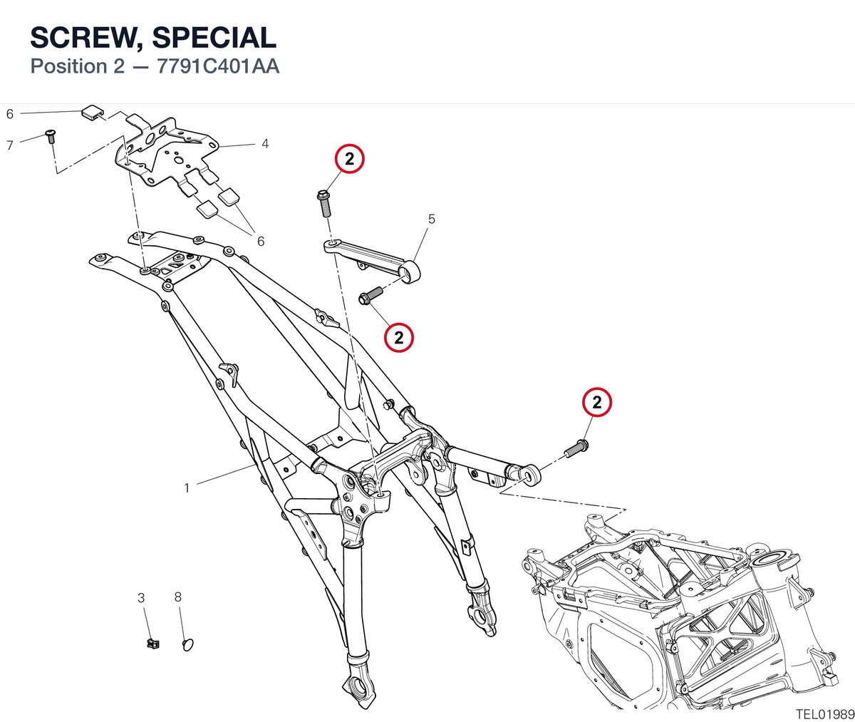 SCREW, SPECIAL 7791C401AA diagram position