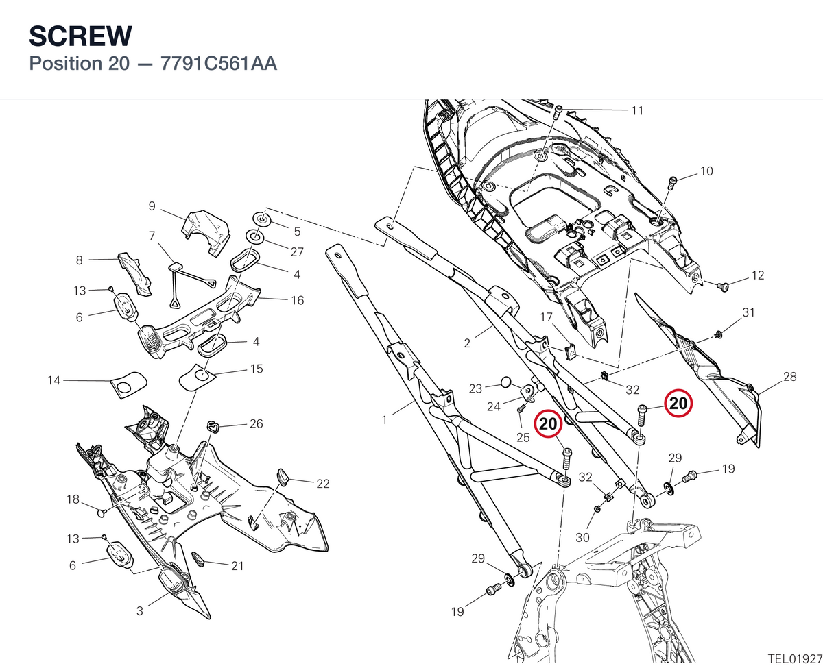 SCREW 7791C561AA diagram position