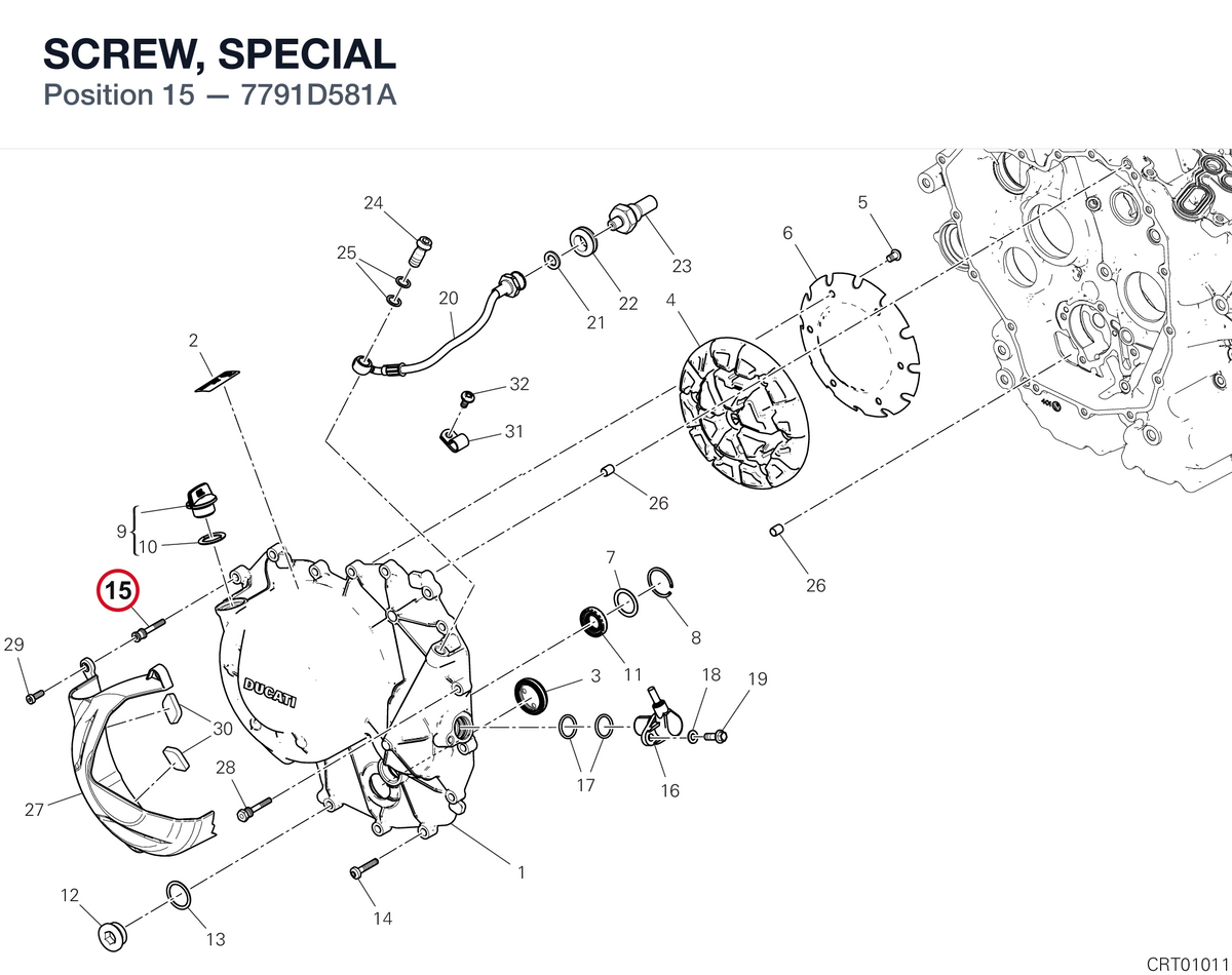 SCREW, SPECIAL 7791D581A diagram position