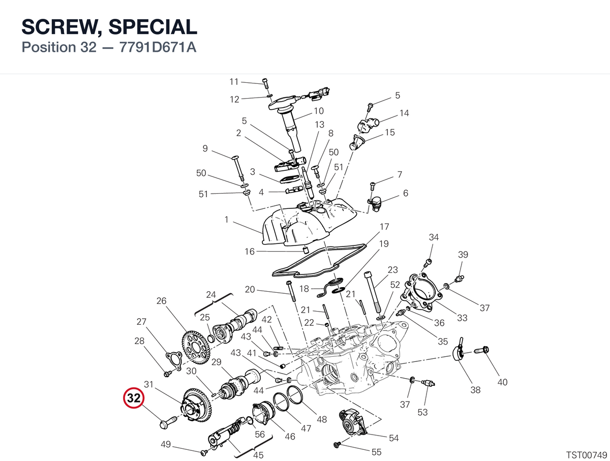 SCREW, SPECIAL 7791D671A diagram position