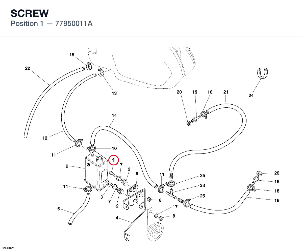 SCREW 77950011A diagram position