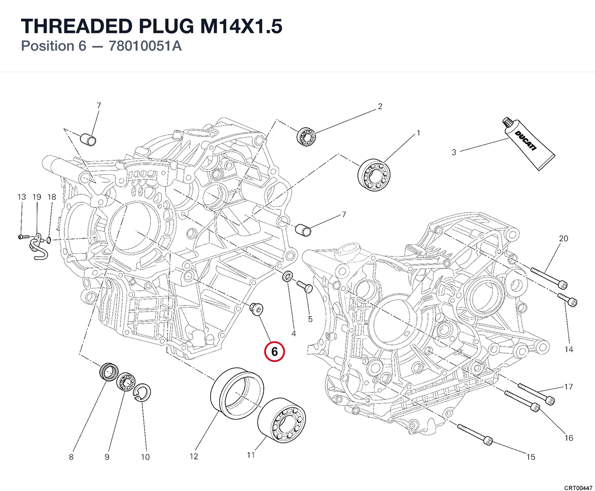 THREADED PLUG M14X1.5 78010051A diagram position
