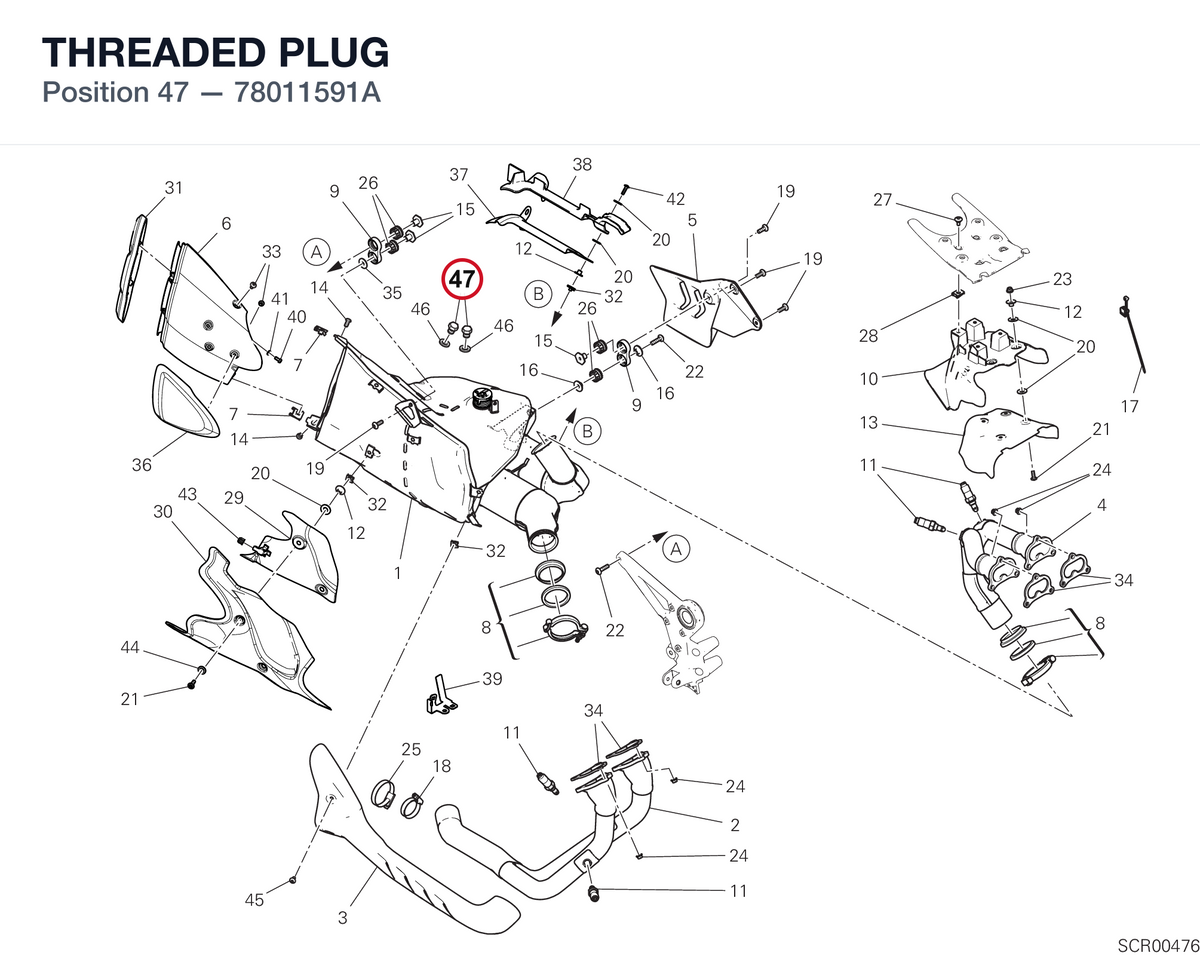 THREADED PLUG 78011591A diagram position