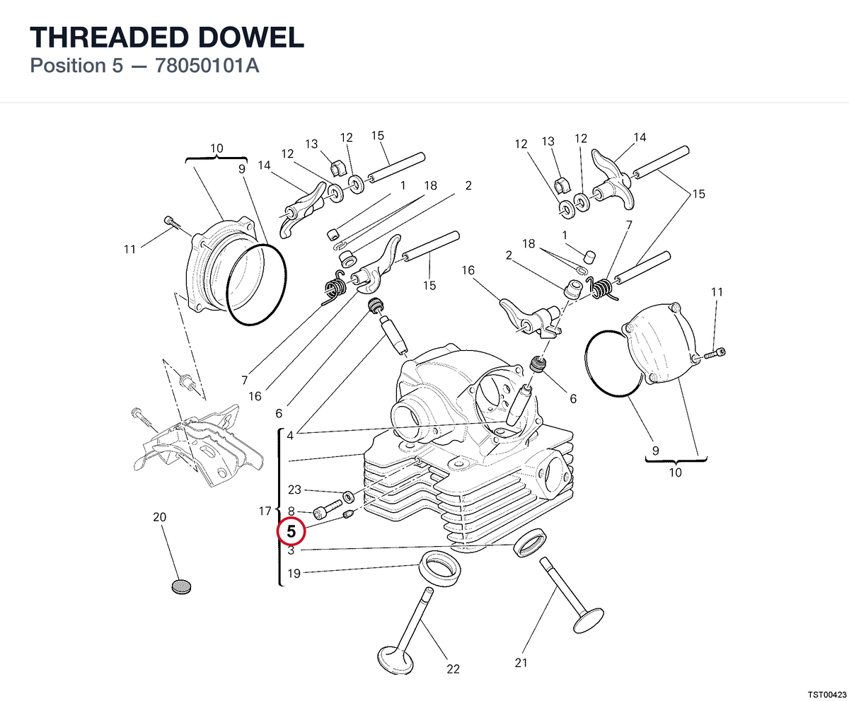 THREADED DOWEL 78050101A diagram position