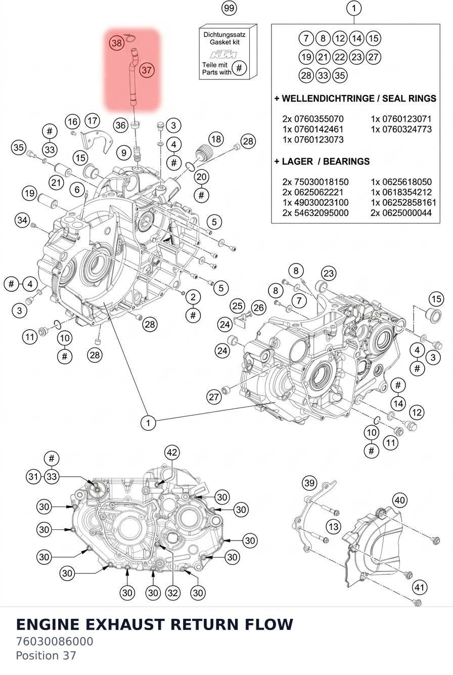 Diagram preview: ENGINE EXHAUST RETURN FLOW (76030086000)